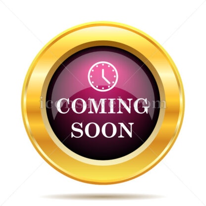 Coming soon icon. Coming soon website button on white background. - Website icons