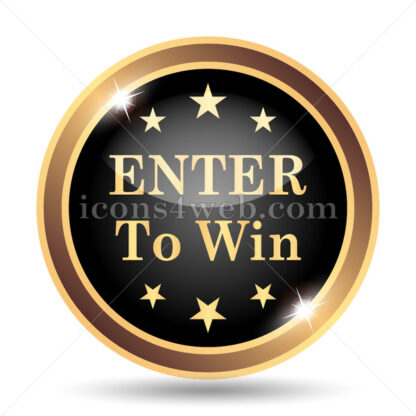 Enter to win icon. Enter to win website button on white background - Website icons