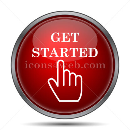 Get started icon. Get started website button on white background - Website icons