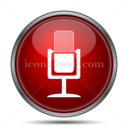 Microphone icon. Red microphone button on white background - Website icons
