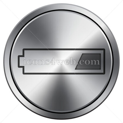 1 third charged battery icon. Round icon imitating metal. - Website icons