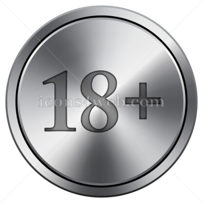 18 plus icon. Round icon imitating metal. - Website icons