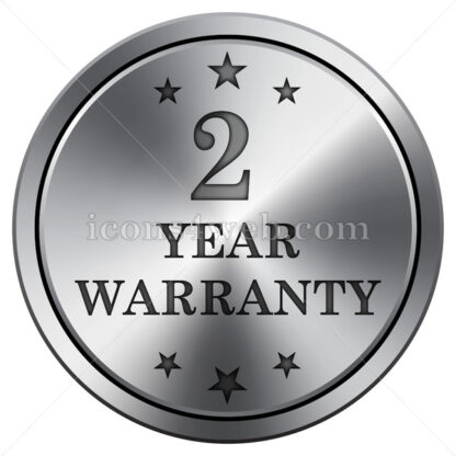 2 year warranty icon. Round icon imitating metal. - Website icons