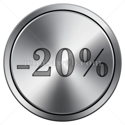 20 percent discount icon. Round icon imitating metal. - Website icons