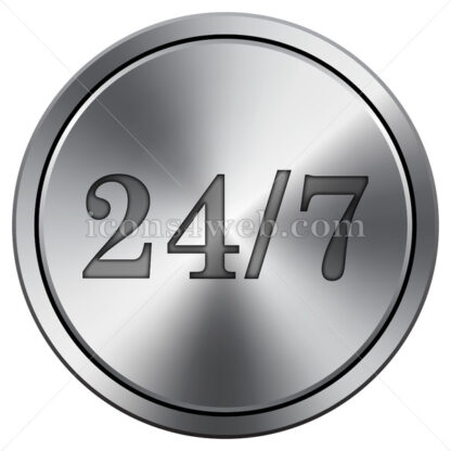 24 7 icon. Round icon imitating metal. - Website icons