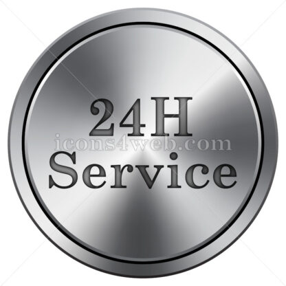 24H Service icon. Round icon imitating metal. - Website icons