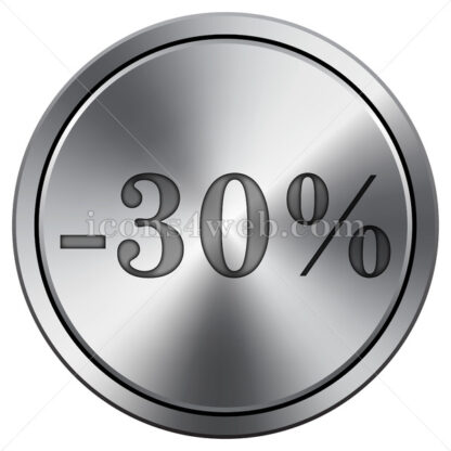 30 percent discount icon. Round icon imitating metal. - Website icons