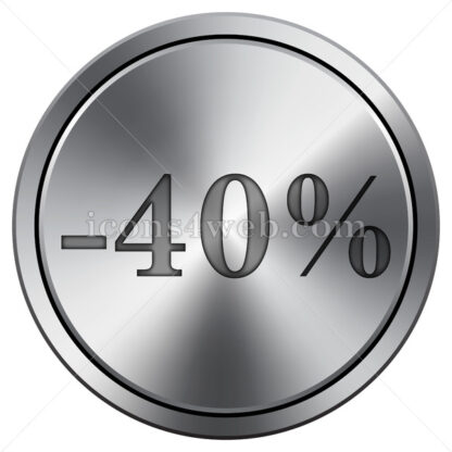 40 percent discount icon. Round icon imitating metal. - Website icons