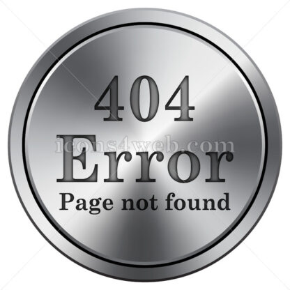 404 error icon. Round icon imitating metal. - Website icons