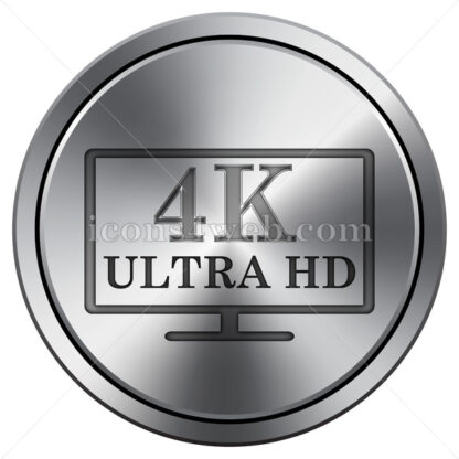 4K ultra HD icon. Round icon imitating metal. - Website icons