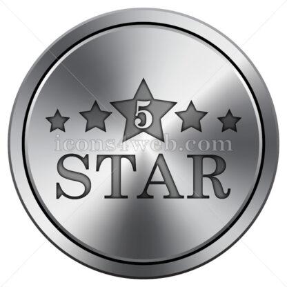 5 star icon. Round icon imitating metal. - Website icons