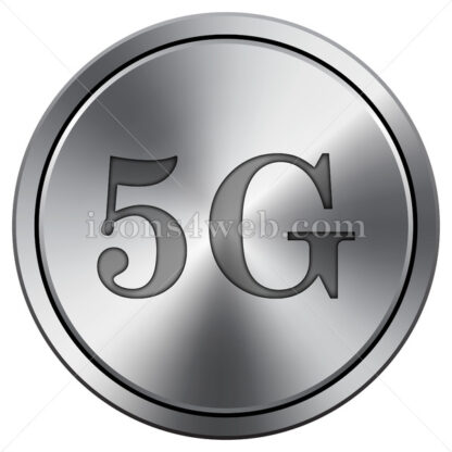 5G icon. Round icon imitating metal. - Website icons