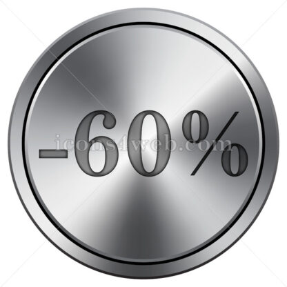 60 percent discount icon. Round icon imitating metal. - Website icons