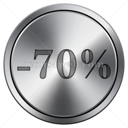 70 percent discount icon. Round icon imitating metal. - Website icons