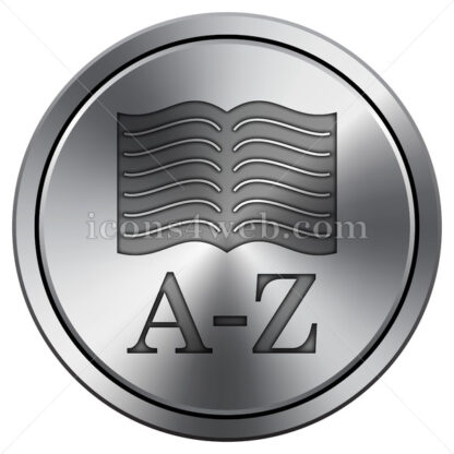 A-Z book icon. Round icon imitating metal. - Website icons
