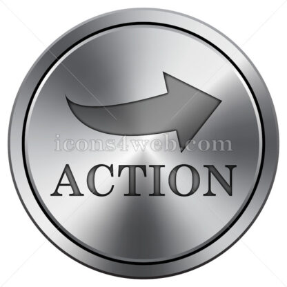 Action icon. Round icon imitating metal. - Website icons
