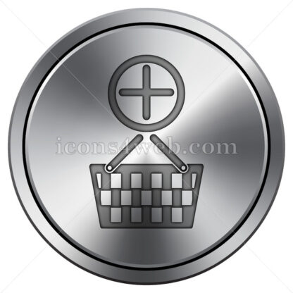 Add to basket icon. Round icon imitating metal. - Website icons