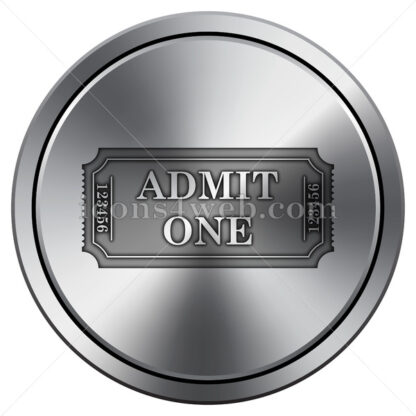 Admin one ticket icon. Round icon imitating metal. - Website icons