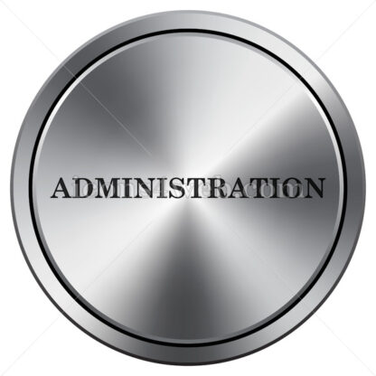 Administration icon. Round icon imitating metal. - Website icons