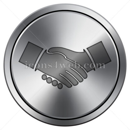 Agreement icon imitating metal with carved design. Round icon. - Website icons