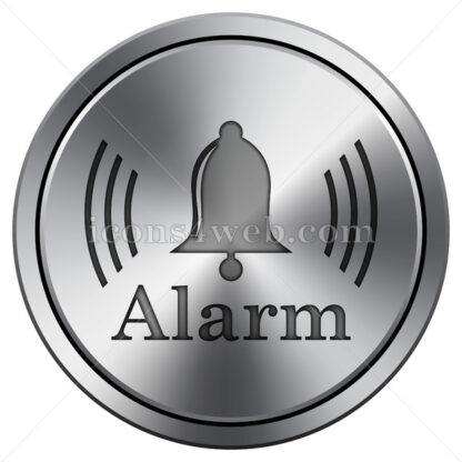 Alarm icon. Round icon imitating metal. - Website icons