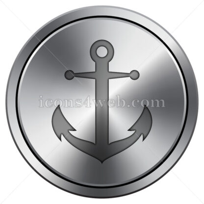 Anchor icon. Round icon imitating metal. - Website icons