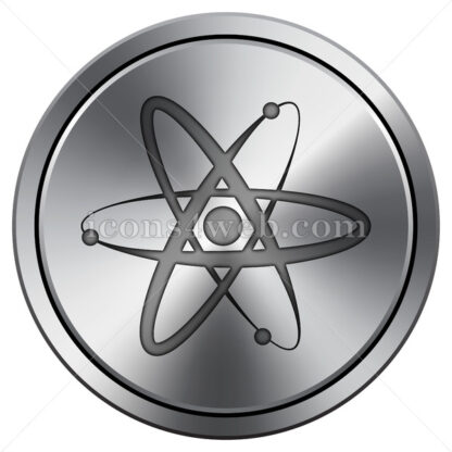Atoms icon. Round icon imitating metal. - Website icons