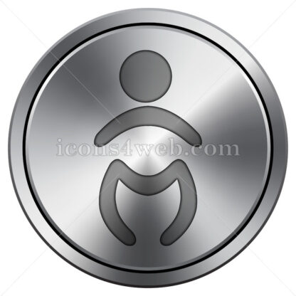 Baby icon. Round icon imitating metal. - Website icons