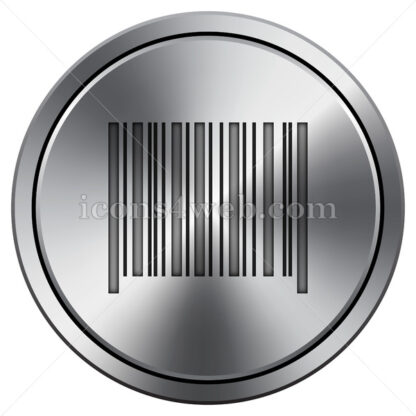 Barcode icon. Round icon imitating metal. - Website icons
