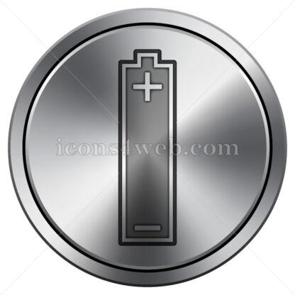 Battery icon. Round icon imitating metal. - Website icons