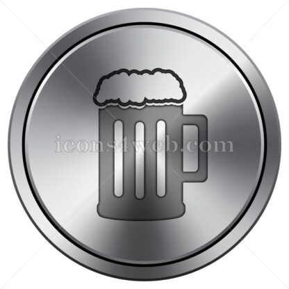 Beer icon. Round icon imitating metal. - Website icons