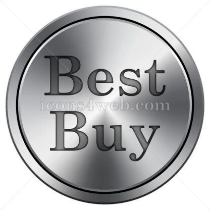 Best buy icon. Round icon imitating metal. - Website icons