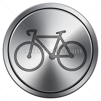 Bicycle icon. Round icon imitating metal. - Website icons