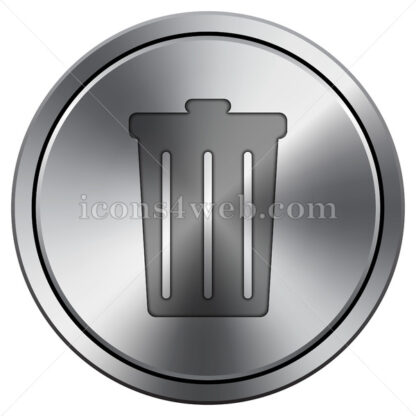 Bin icon. Round icon imitating metal. - Website icons