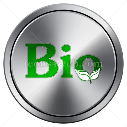 Bio icon. Round icon imitating metal. - Website icons