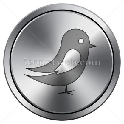 Bird icon. Round icon imitating metal. - Website icons