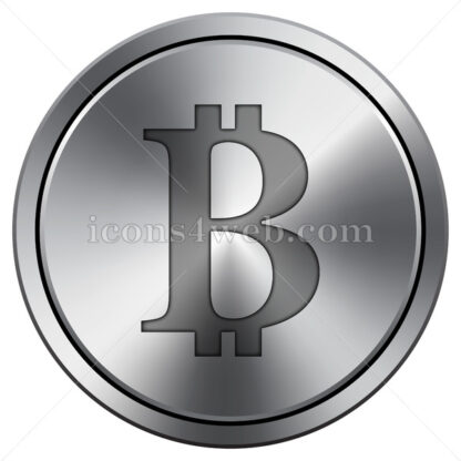 Bitcoin icon. Round icon imitating metal. - Website icons