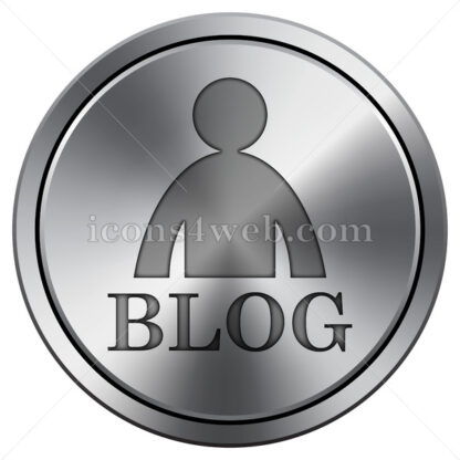 Blog icon. Round icon imitating metal. - Website icons