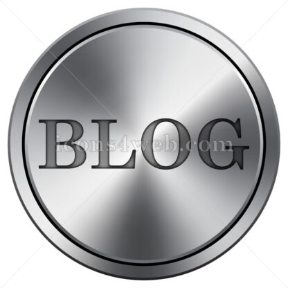 Blog text icon. Round icon imitating metal. - Website icons