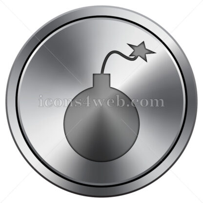 Bomb icon. Round icon imitating metal. - Website icons