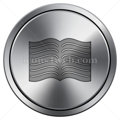 Book icon. Round icon imitating metal. - Website icons