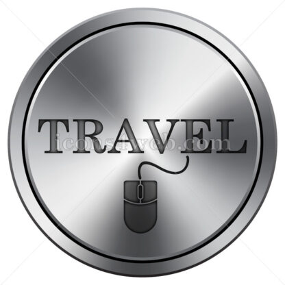 Book online travel icon. Round icon imitating metal. - Website icons
