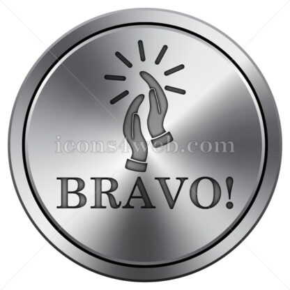 Bravo icon. Round icon imitating metal. - Website icons