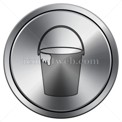 Bucket icon. Round icon imitating metal. - Website icons