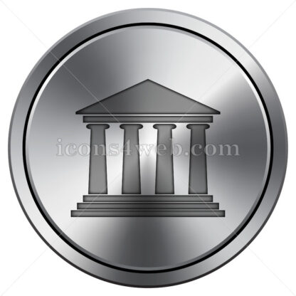 Building icon. Round icon imitating metal. - Website icons
