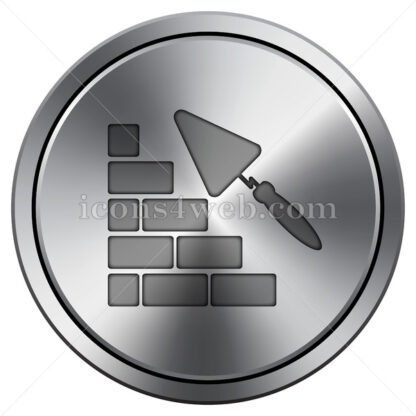 Building wall icon. Round icon imitating metal. - Website icons