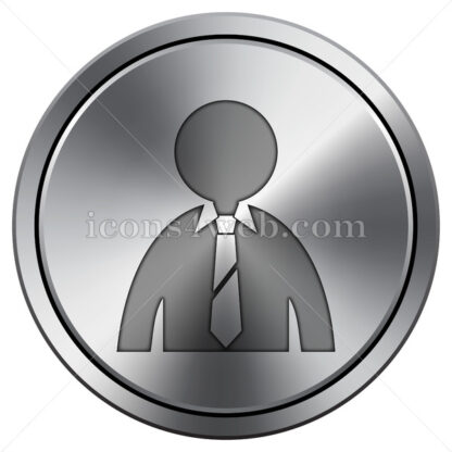 Business man icon. Round icon imitating metal. - Website icons