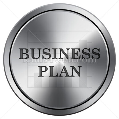 Business plan icon. Round icon imitating metal. - Website icons