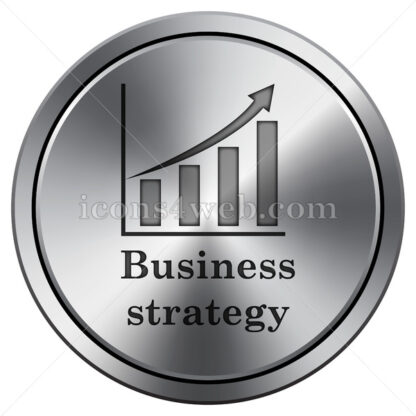 Business strategy icon. Round icon imitating metal. - Website icons