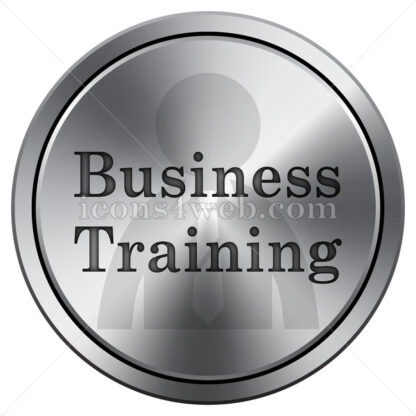 Business training icon. Round icon imitating metal. - Website icons
